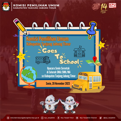 KPU Goes to School : Juni Yanto, M.Pd (Kadiv. Rencana dan Data Informasi) selaku Pembina Upacara di SMKN 1 Tanjab Timur